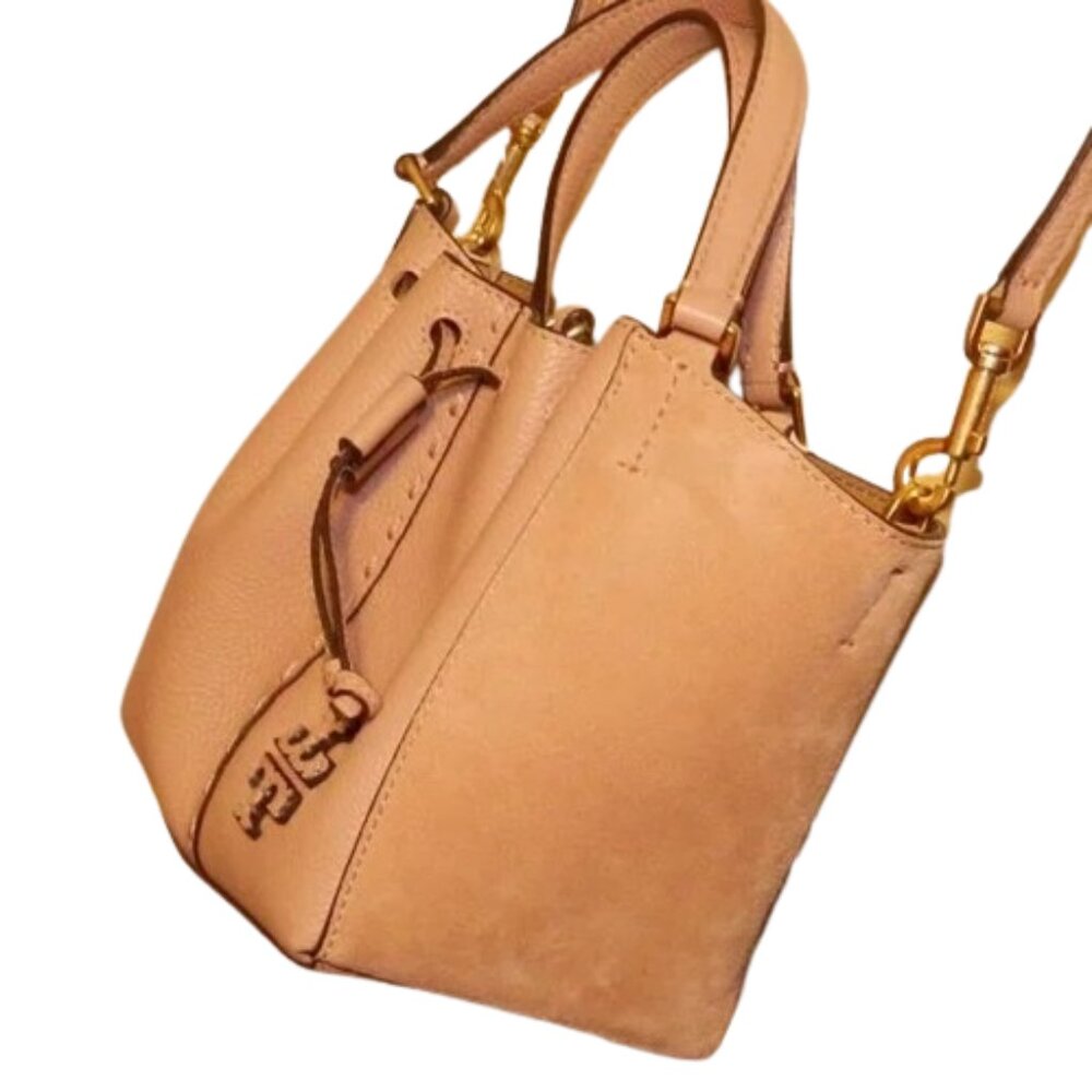 Tory Burch $448 90475 McGraw Mini Drawstring Dragonfly Satchel Meadowsweet NWT! - Picture 5 of 5